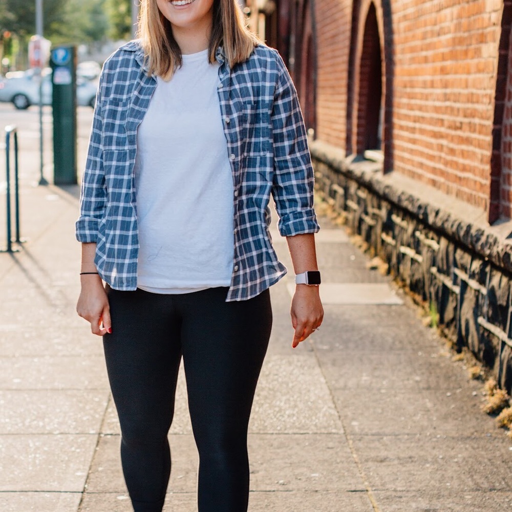 Plaid button down shirt